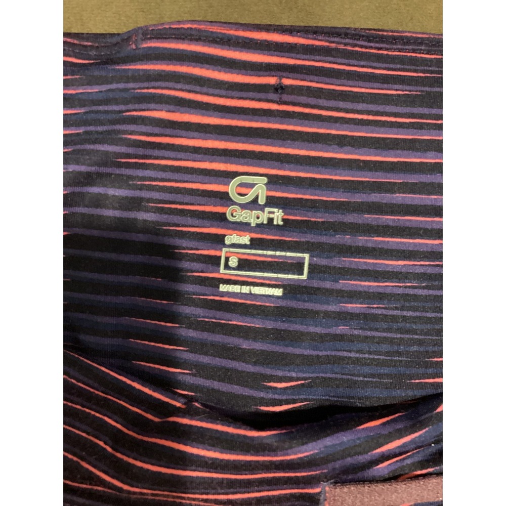 GapFit Womens Leggings Purple‎ Pink Abstract Stripe Athleisure Size S - Picture 7 of 7
